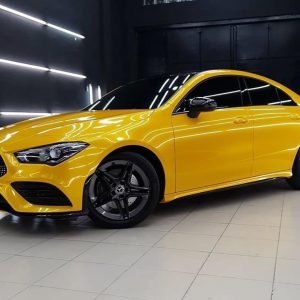 Glossy golden yellow vinyl wraps in Nairobi